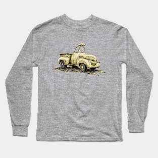 Yellow Classic Truck Cartoon Long Sleeve T-Shirt